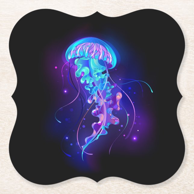 Dessous-de-verre En Papier Jellyfish éclatante couleur (Devant)