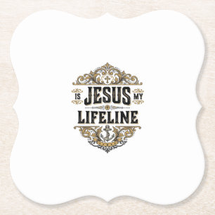 Dessous-de-verre En Papier Jésus est ma ligne de vie vintage chrétien concept