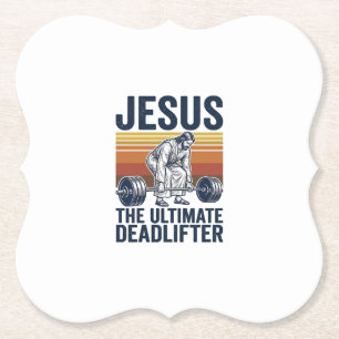 Dessous-de-verre En Papier Jésus Le Deadlifter Ultime Chemise de Gym Vintage_