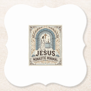 Dessous-de-verre En Papier Jésus minimaliste monastique Jésus minimaliste mon