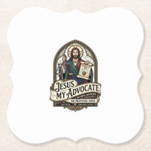 Dessous-de-verre En Papier Jésus Mon Avocat Jésus Avocat du Tribunal Christi