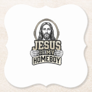 Dessous-de-verre En Papier Jésus vintage est mon pote gravé design vectoriel