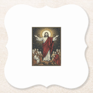 Dessous-de-verre En Papier Jésus vintage gloire radieuse gravure chrétienne D