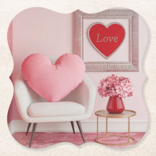 Dessous-de-verre En Papier Jeu de Dessous de verre modernes de la Saint-Valen