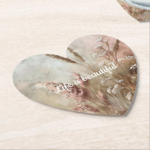 Dessous-de-verre En Papier Joli Chic Beige Blush Boho Floral