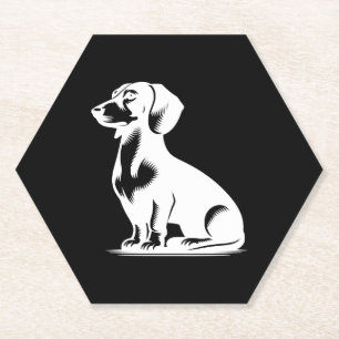 Dessous-de-verre En Papier Joli Dachshund Stylish Petit Chien De Chasse
