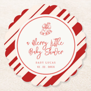 Dessous-de-verre En Papier Joli gribouillis joyeux petit bébé shower santa
