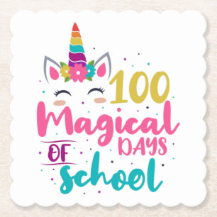 Dessous-de-verre En Papier Joli Licorne 100 Jours Magiques D'École
