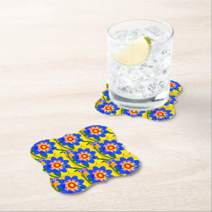 Dessous-de-verre En Papier Joli Motif de fleurs Abstraites