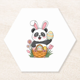 Dessous-de-verre En Papier Joli Panda Lapin Lapin Lapin Pâques Panier de Pâqu