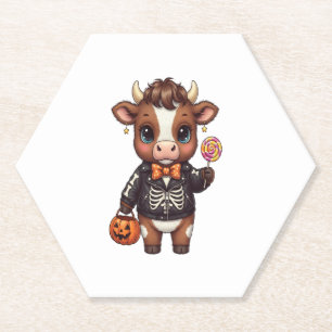 Dessous-de-verre En Papier Jolie Halloween Highland Cow