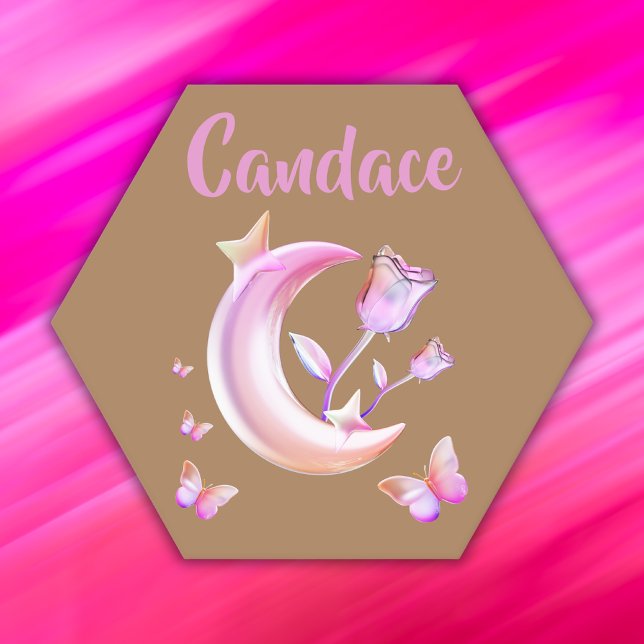 Dessous-de-verre En Papier Jolie Lune, Papillon, Floral - Monogramme | (Créateur téléchargé)