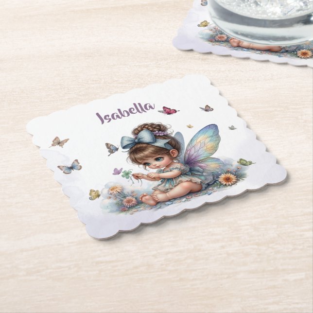 Dessous-de-verre En Papier Jolie petite fée (Incliné)