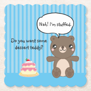 Dessous-de-verre En Papier Jolie Teddy Bear Kids Funny Plaisanterie