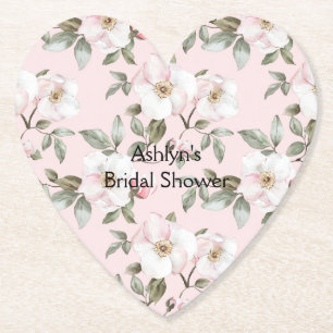 Dessous-de-verre En Papier Jolies Fleurs Rose Pâle et Blanches pour Baby Show