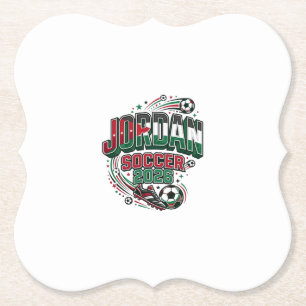 Dessous-de-verre En Papier Jordan Football 2026 Football Gras Typographie de 