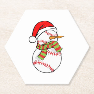 Dessous-de-verre En Papier Joueur de baseball I Santa Claus I Christmas Snowm