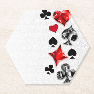 Dessous-de-verre En Papier Joueur de poker Joueur de cartes de jouer costumes