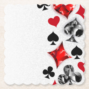Dessous-de-verre En Papier Joueur de poker Joueur de cartes de jouer costumes