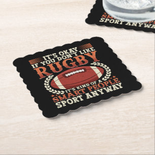 Dessous-de-verre En Papier Joueur De Rugby Type De Gens Intelligents Sport Dr