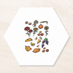 Dessous-de-verre En Papier Jour de Thanksgiving automne attributs T-Shirt Cla