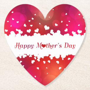 Dessous-de-verre En Papier Jovely Happy Mother's Day Hearts