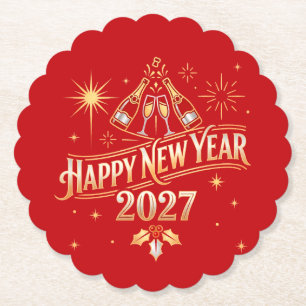 Dessous-de-verre En Papier Joyeuse Fête de la Nouvelle Année 2027