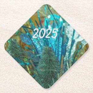 Dessous-de-verre En Papier Joyeuse fête du Nouvel An 2025