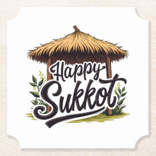 Dessous-de-verre En Papier Joyeuse fête juive Sukkot Hanoukka