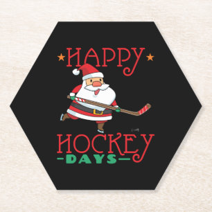 Dessous-de-verre En Papier Joyeuses Journées de hockey - Noël de hockey