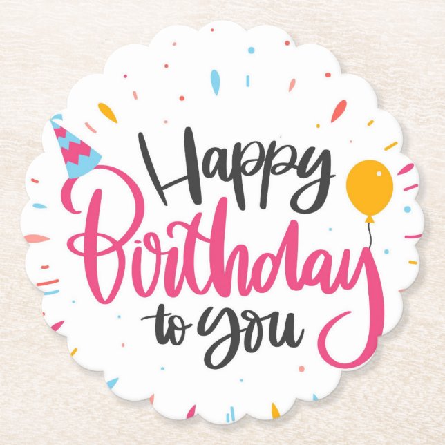 Dessous-de-verre En Papier Joyeux anniversaire (Devant)