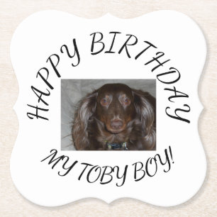 Dessous-de-verre En Papier Joyeux Anniversaire À Mon Chien De Compagnie