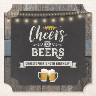 Dessous-de-verre En Papier Joyeux anniversaire Cheers and Beers
