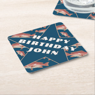 Dessous-de-verre En Papier Joyeux Anniversaire Fête sur le Thème de la Pêche