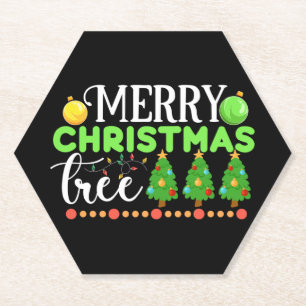 Dessous-de-verre En Papier Joyeux arbre de Noël-34564