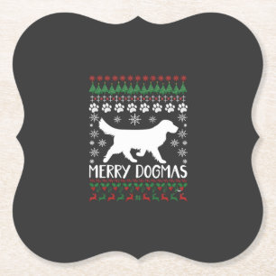 Dessous-de-verre En Papier Joyeux Dogmes Chien Flocon de Neige Sweat de Noël 