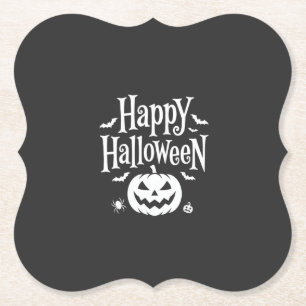Dessous-de-verre En Papier Joyeux Halloween Citrouille Chauve-Souris Araignée