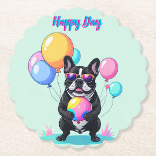 Dessous-de-verre En Papier Joyeux jour de Bouvier français Bouledogue françai
