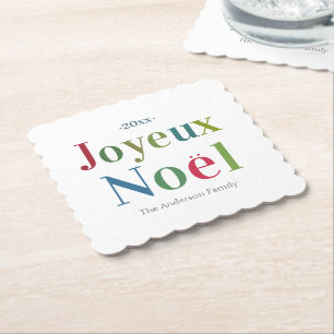 Dessous-de-verre En Papier Joyeux Noel coloré Noël français
