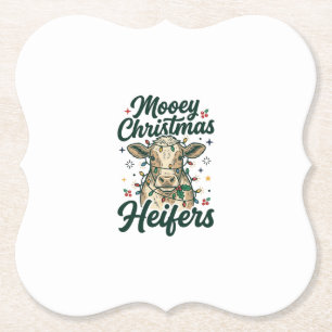 Dessous-de-verre En Papier Joyeux Noël Génisses Vaches Drôles Noël Design