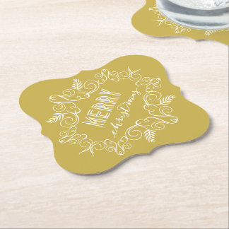 Dessous-de-verre En Papier Joyeux Noël Gold Festiage Vintage Deco