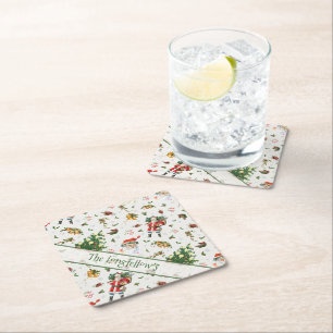 Dessous-de-verre En Papier Joyeux Noël Vintage Santa Personnalisé