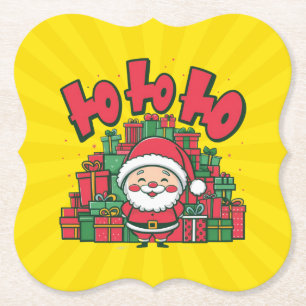 Dessous-de-verre En Papier Joyeux Père Noël de dessin animé Noël