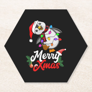 Dessous-de-verre En Papier Joyeux pingouin de Noël