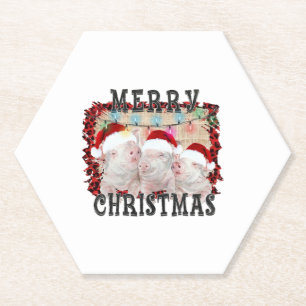 Dessous-de-verre En Papier Joyeux porc de Noël