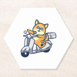 Dessous-de-verre En Papier Joyeux Shiba Inu