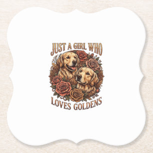 Dessous-de-verre En Papier Just Girl Who Loves Goldens Chien Roses_1
