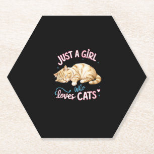 Dessous-de-verre En Papier Juste Une Fille Qui Aime Les Chats Cute Kitty Aîné