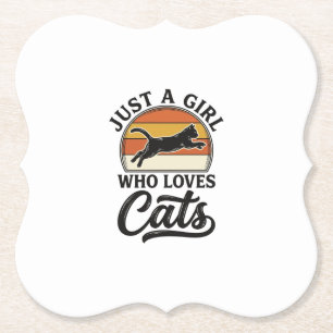 Dessous-de-verre En Papier Juste une fille qui aime les chats Design de chat