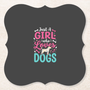 Dessous-de-verre En Papier Juste Une Fille Qui Aime Les Chiens